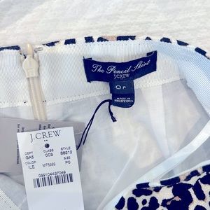 Jcrew mini pencil skirt, animal print, size 0P, NWT